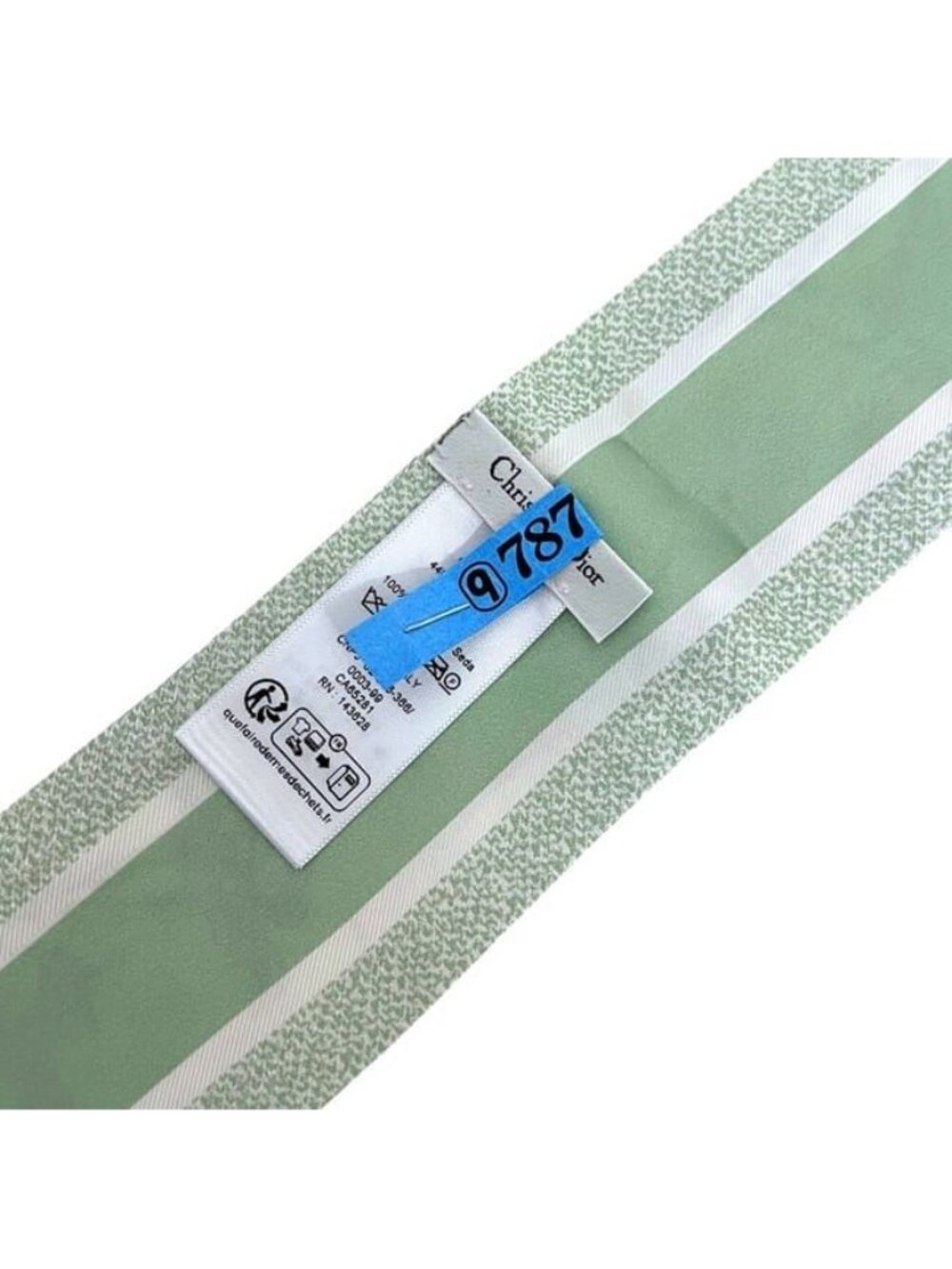 Dior Ribbon Scarf Mitzah White Light Green - Picture 4 of 5